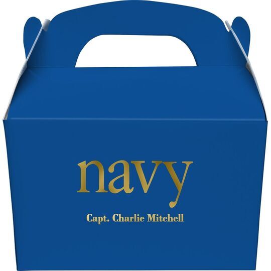 Big Word Navy Gable Favor Boxes
